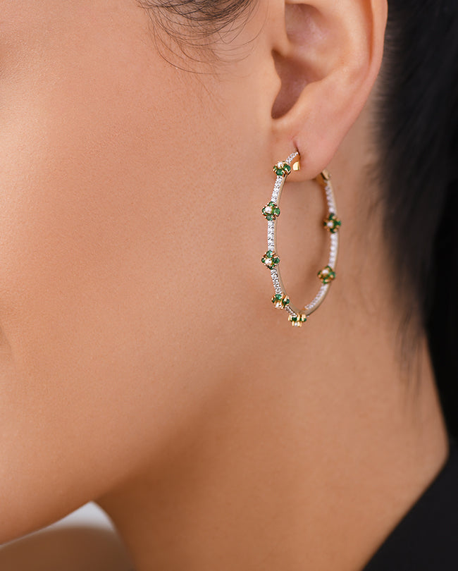 Pearl,Diamond and Emerald earrings